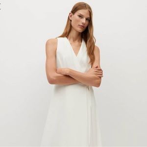 Mango White Wrap Dress